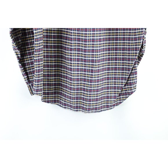 Vtg 90s Tommy Hilfiger Mens Large Baggy Fit Collared Button Shirt Rainbow Plaid - Picture 7 of 7